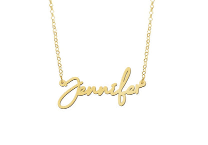 NAME NECKLACE FLOWY GOLD/SILVER